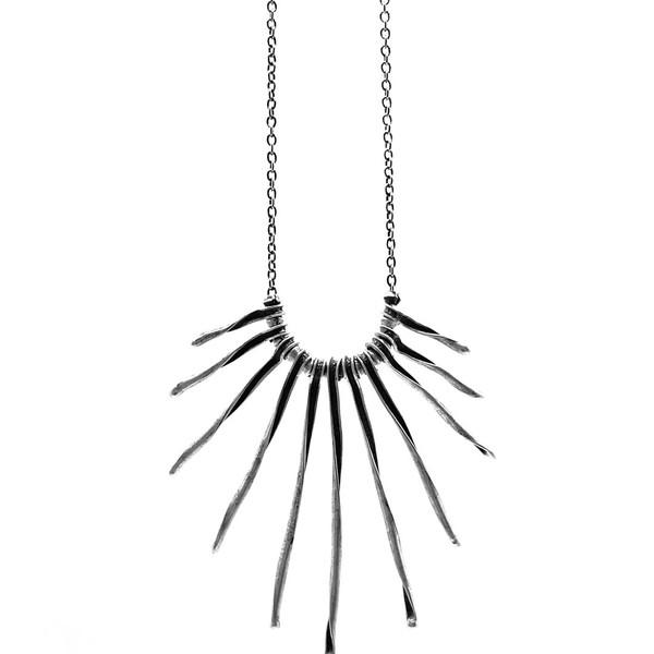 04 (Made) Karen silver irregular bar Necklace