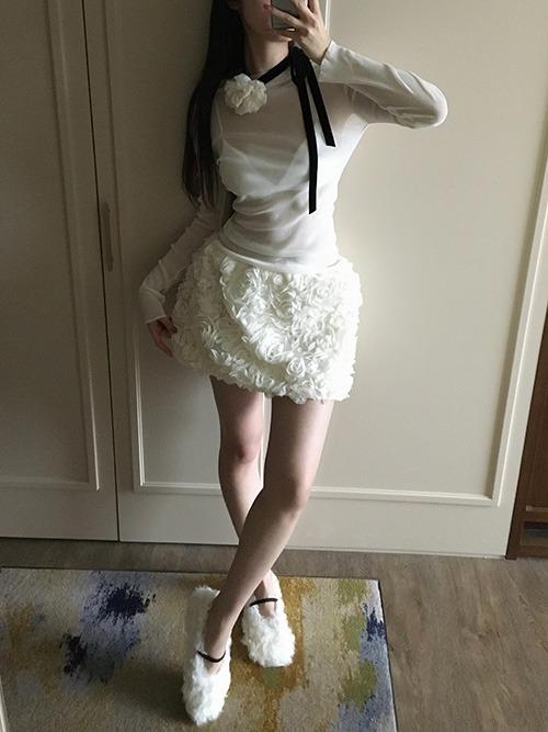 클라따 rose skirt, 2color