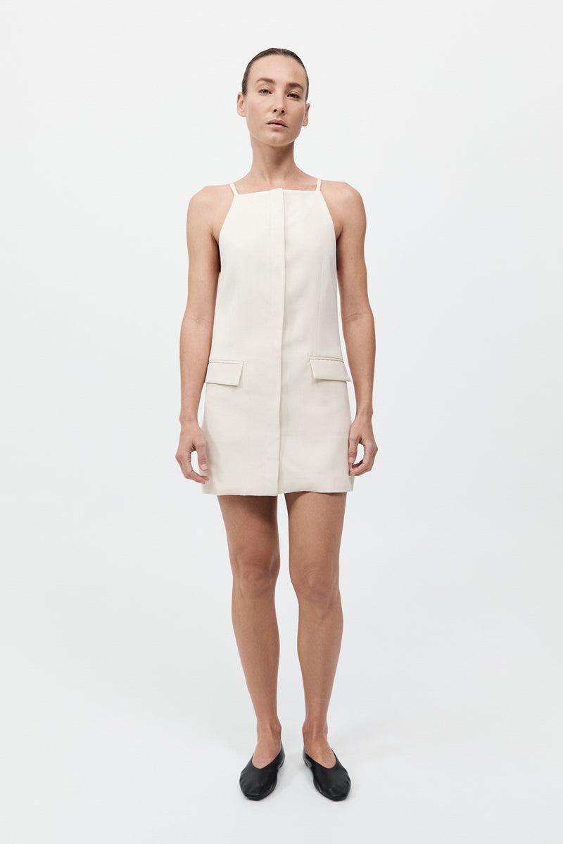 Hybrid Tailored Mini Dress - Off White - XXS