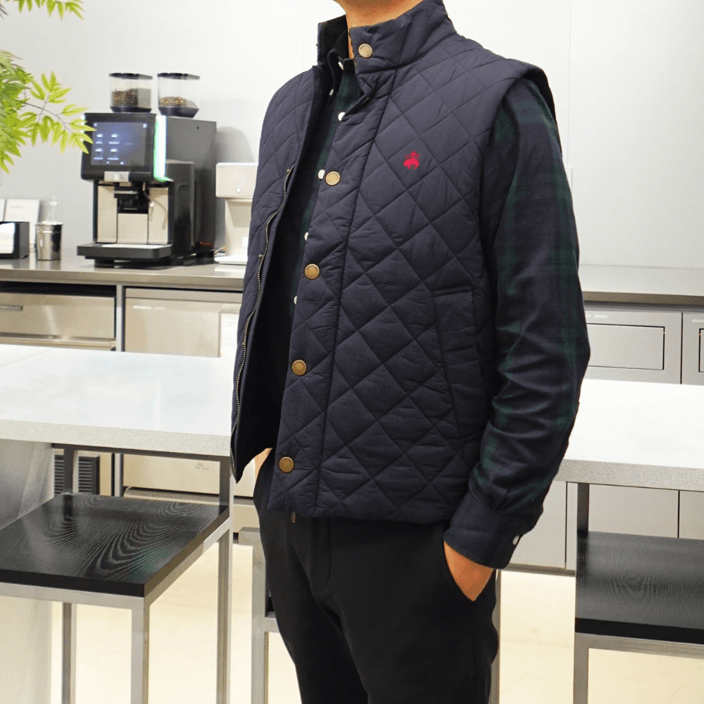 [무료구매 포인트 적립] 브룩스 브라더스 남자 경량 정장 퀄팅 베스트 조끼 네이비, XL(110)