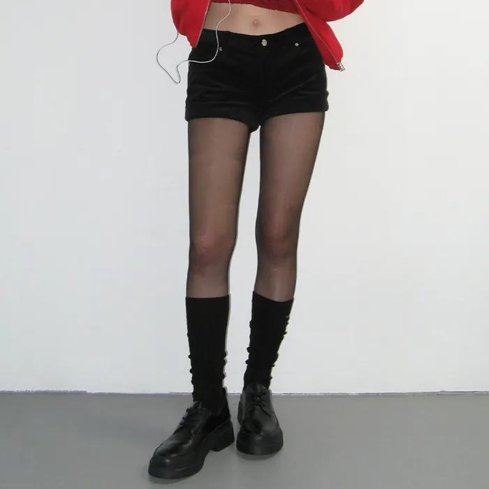 CORDUROY MICRO SHORTS_BLACK