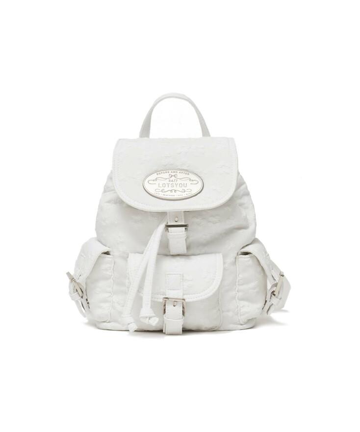 lotsyou_Nostalgia chubby Backpack White