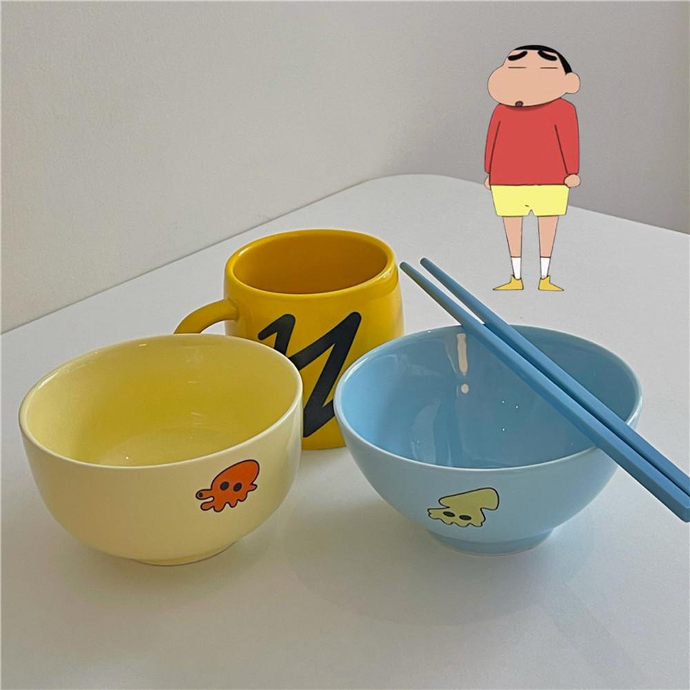 짱구는못말려 짱구 식기세트 도자기 백마박스포함 문어그릇+오징어그릇