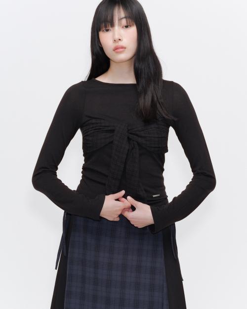 미세키서울(MISEKI SEOUL)  Check tie long sleeve BLACK - 사이즈 & 후기 | 무신사