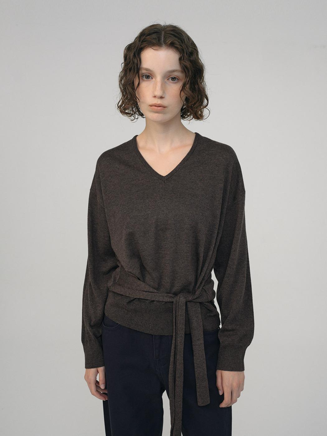 [유튜버PICK]Hip Tie V-Neck Knit (3color)