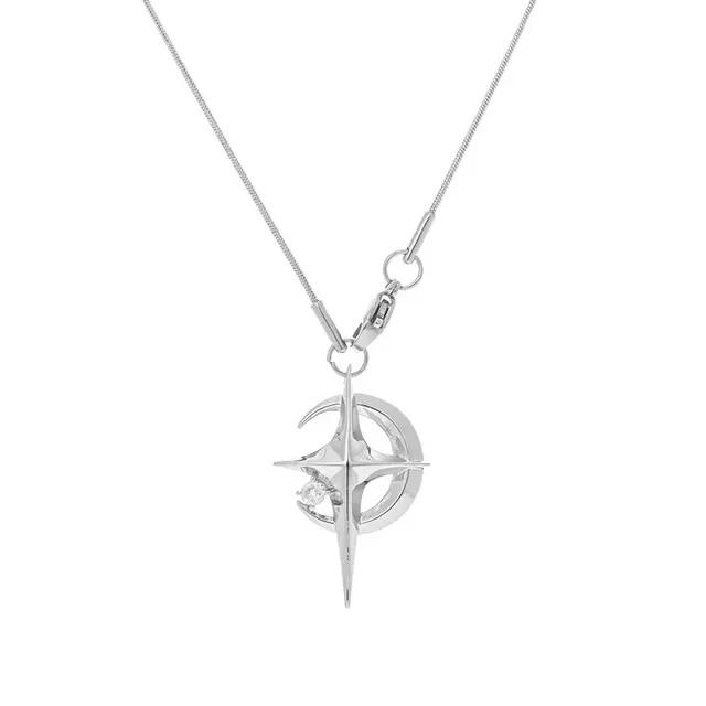 Y2K SHINING CRESCENT MOON PENDANT NECKLACE / Y2K 샤이닝 초승달 문 펜던트 목걸이