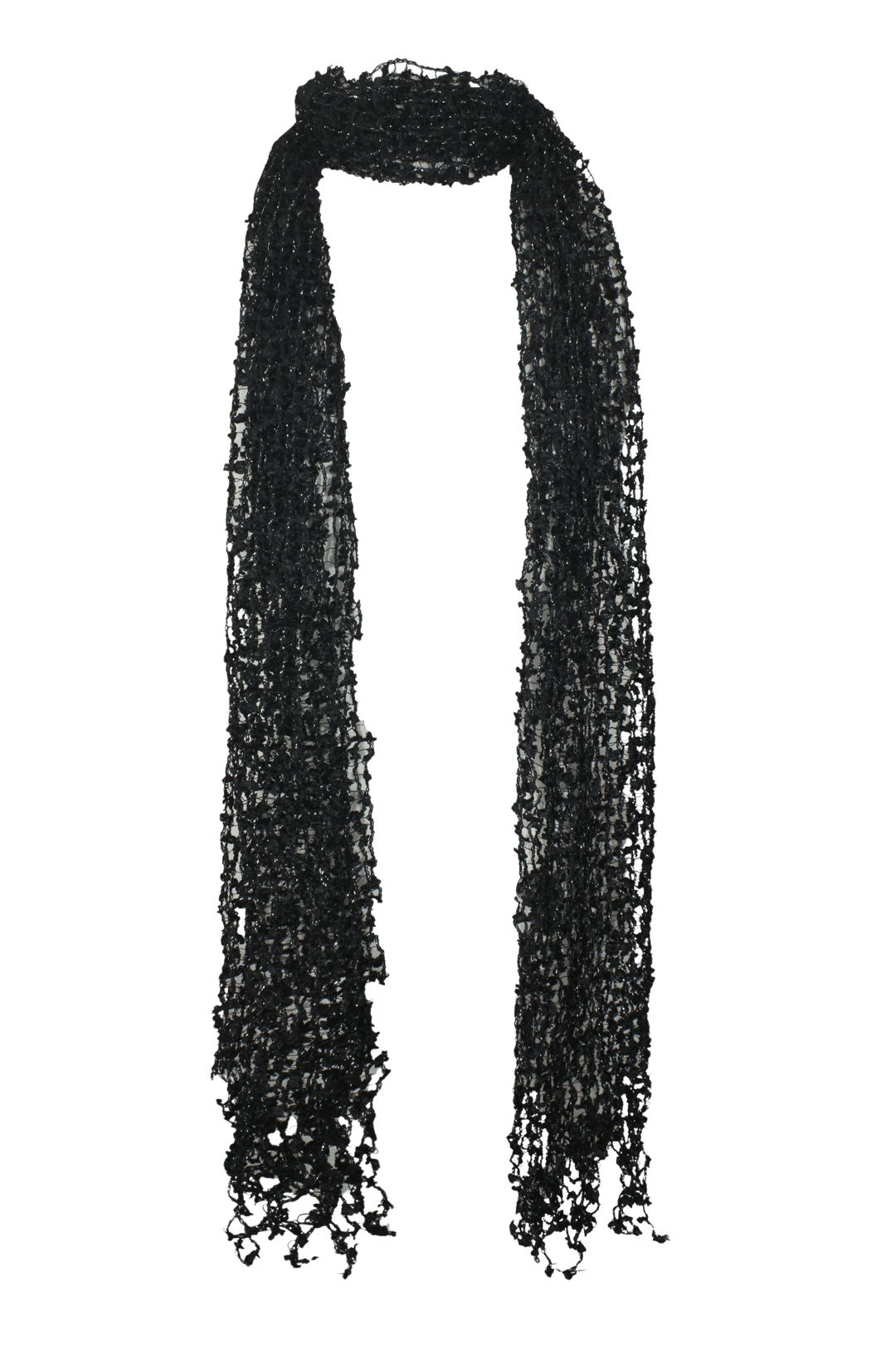 [Pink orchid house] Twinkle net scarf (Black/White)