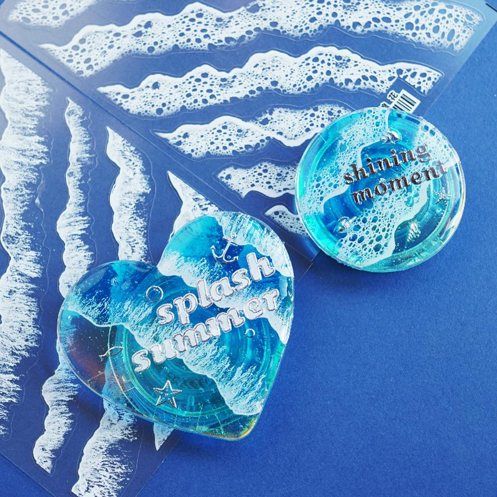 파도 표현 스티커 / 물결 바다 해변 레진아트 네일아트