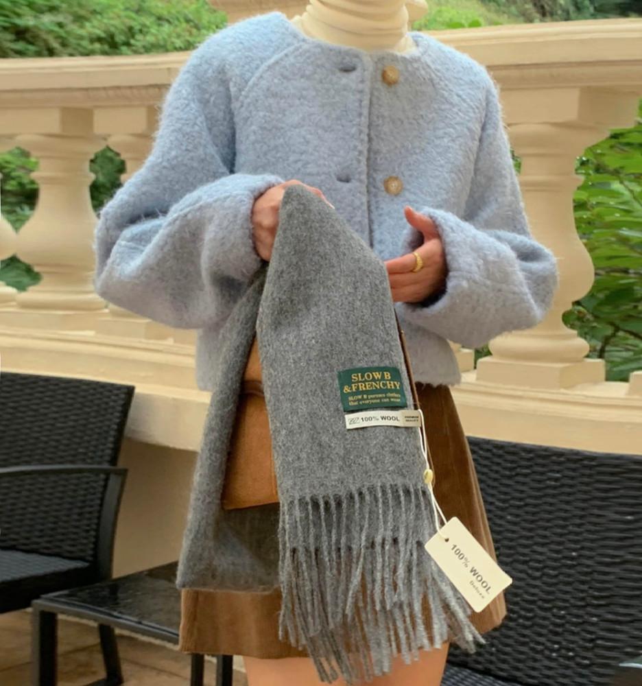 슬로우비 그랜마 울 뽀글이 자켓 (2col)