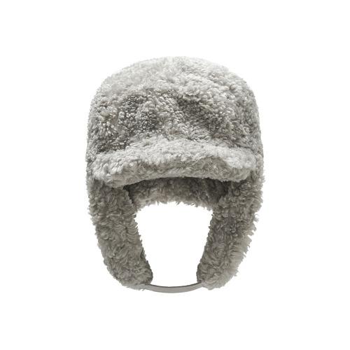 FUR TRAPPER CAP_CURLY GREY