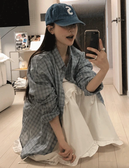 [체크/오버핏/빈티지] 가메트 체크셔츠