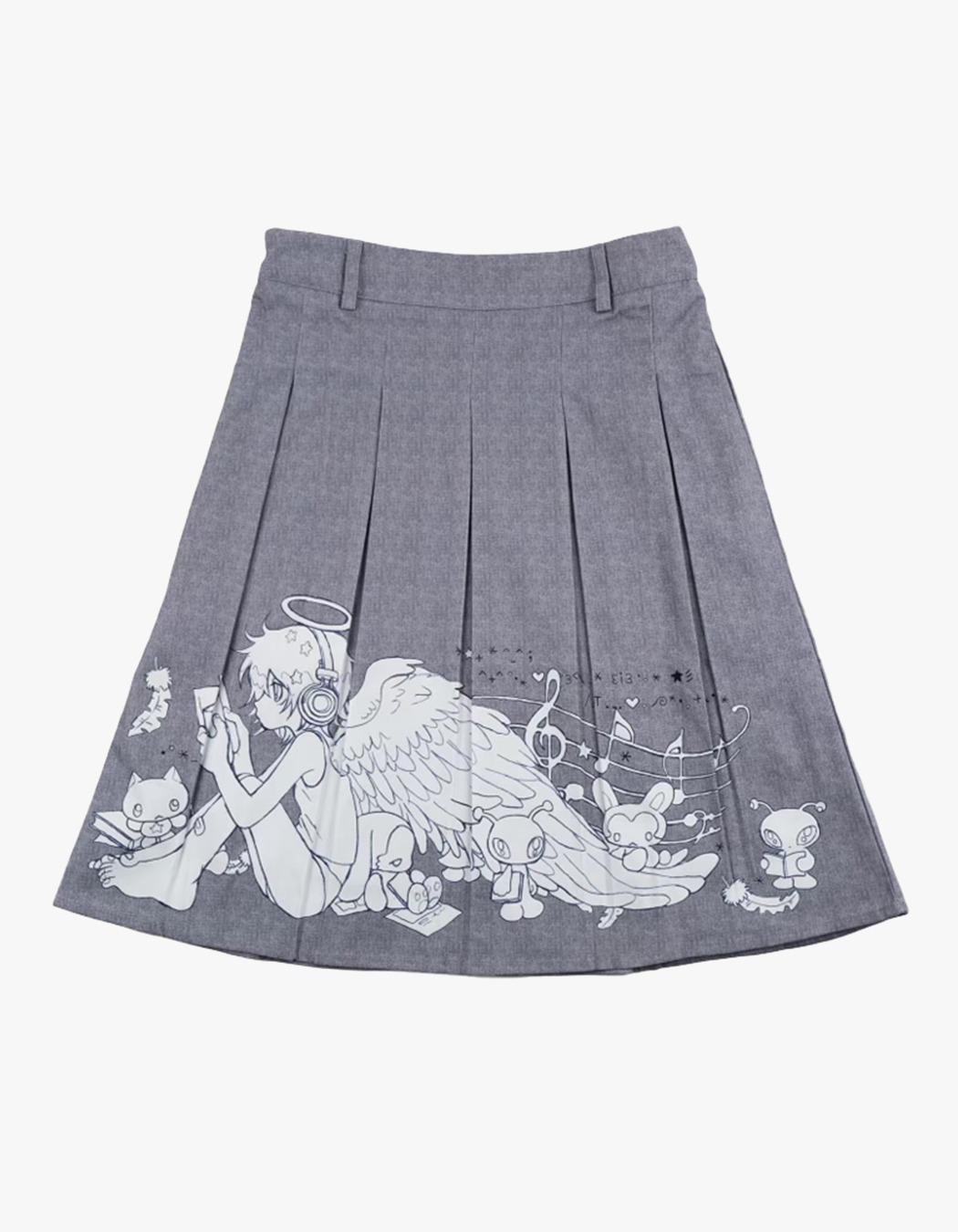 Angel Pleated Skirt - Charcoal