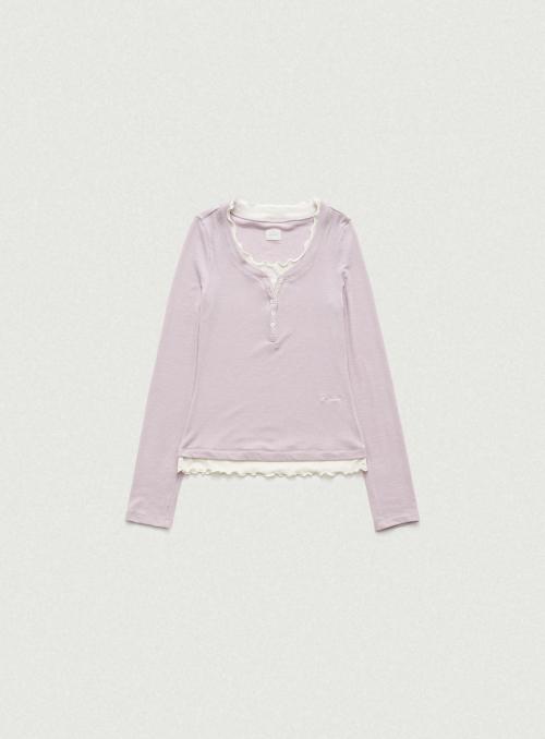 Aimee Slim Layered T-shirt_Light Pink