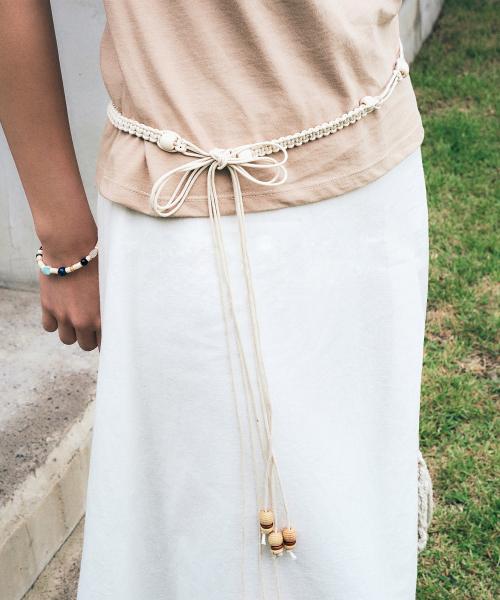 Twist Wood Belt (Light Beige)