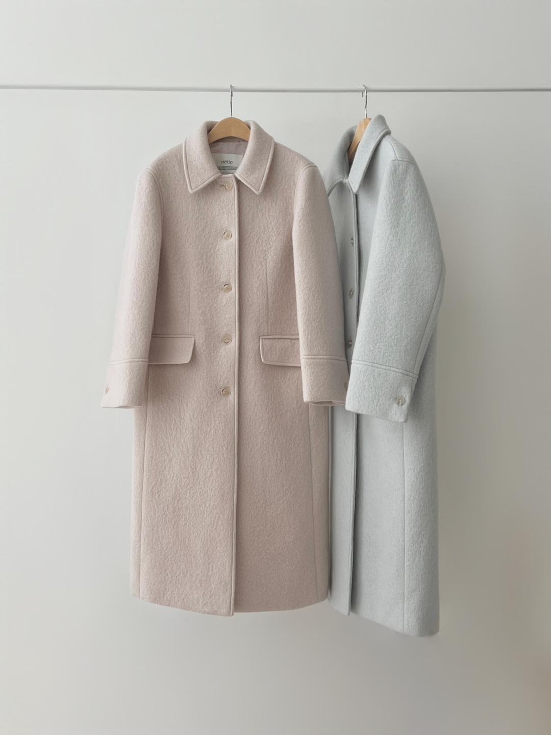 나우어데이즈 (재진행) riette 리에뜨 모그 코트 울 모헤어 카라 싱글 롱 ct (2col)