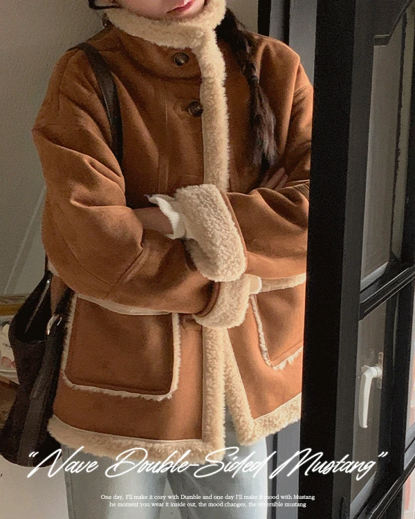 [리버시블]네이브 하이넥 양면 겨울 무스탕