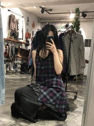 Eraeragirl purple check layered tunic dress