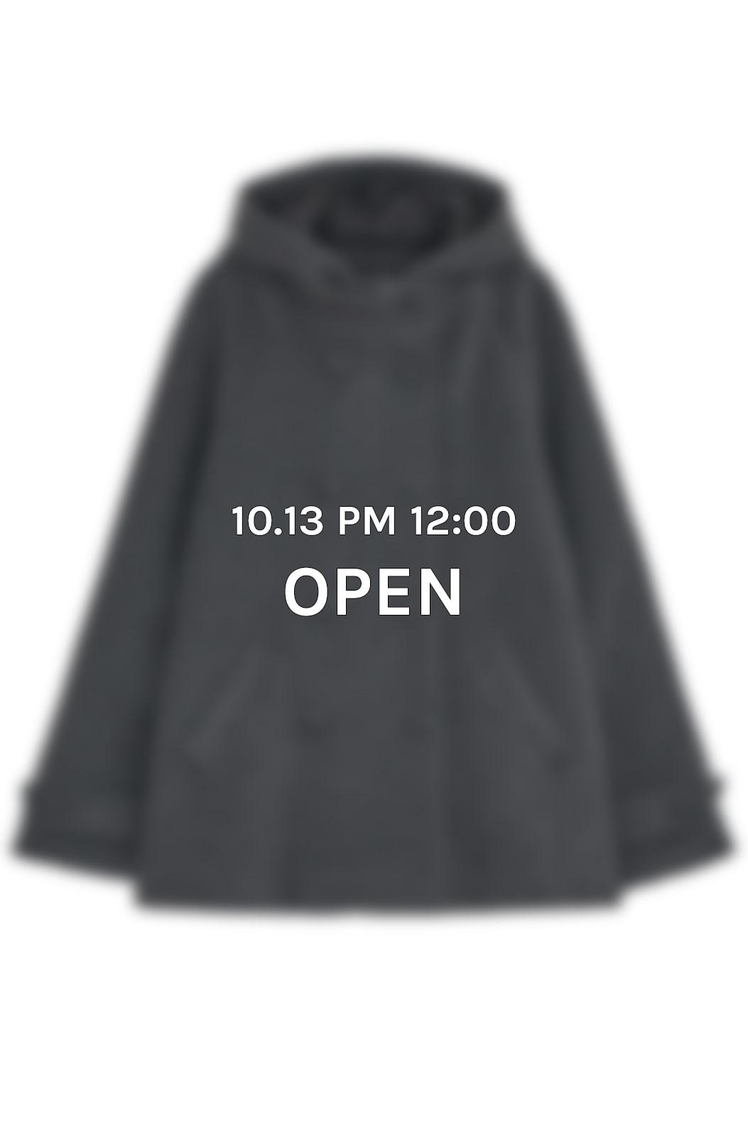 Hooded half coat (Charcoal)