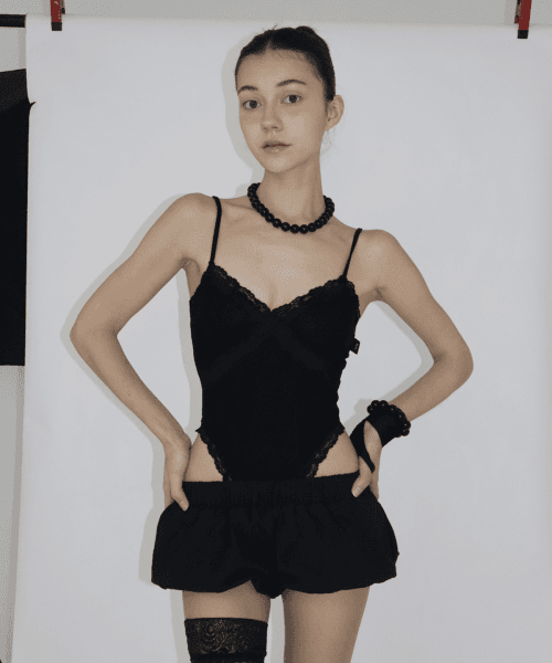LOMANTIC LACE BODY SUIT [BLACK]