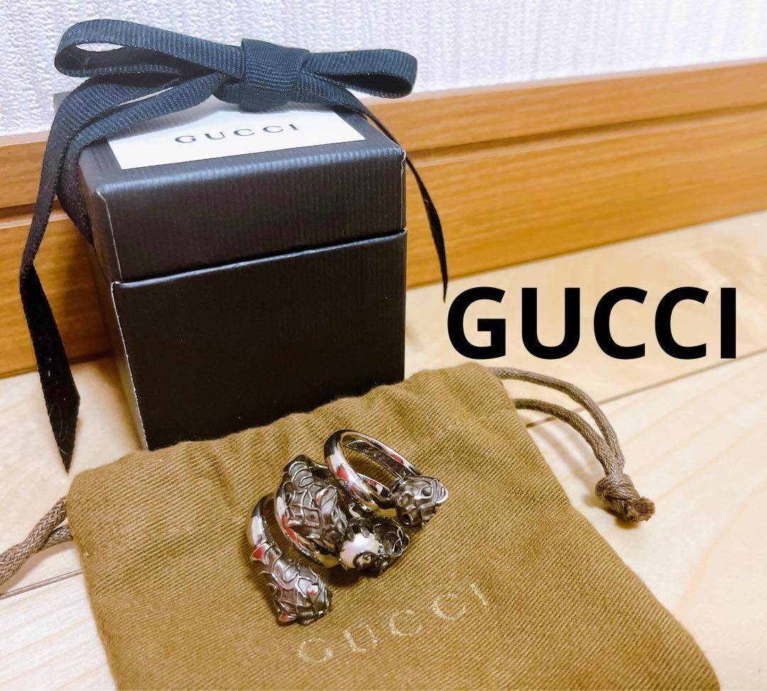 『GG』デザイン★キャットヘッド★3連★ GUCCI 指輪　リング