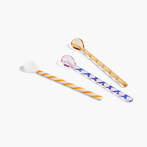 Glass Spoons Spice Set of 3
