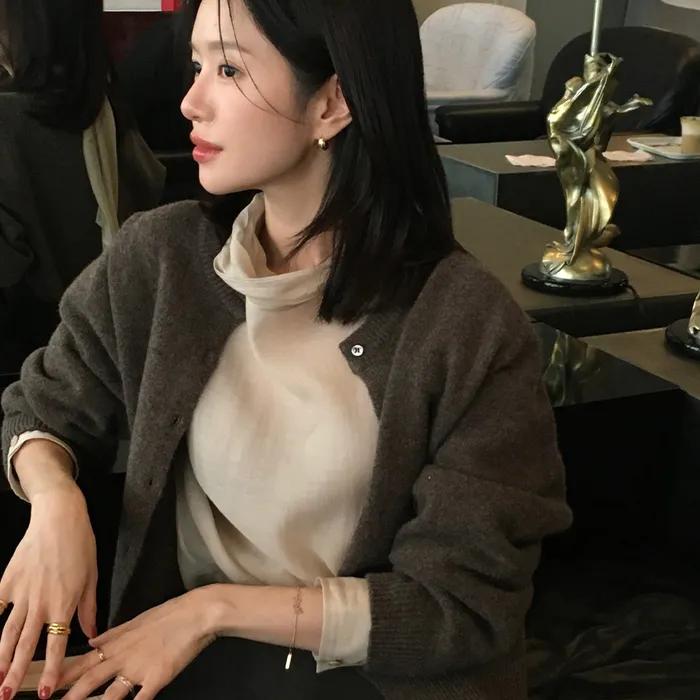 [소연 착용][5차 리오더]Holgament Baby Alpaca Cardigan[LMBEAUKN289]-Brown