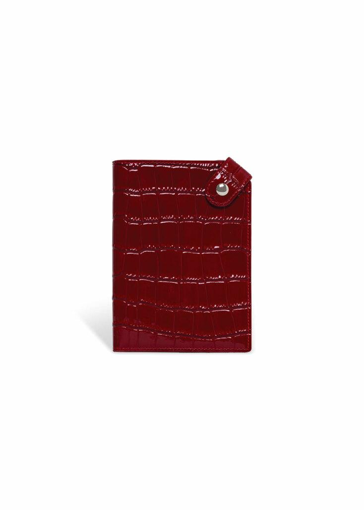 Matiere leather passport wallet Red