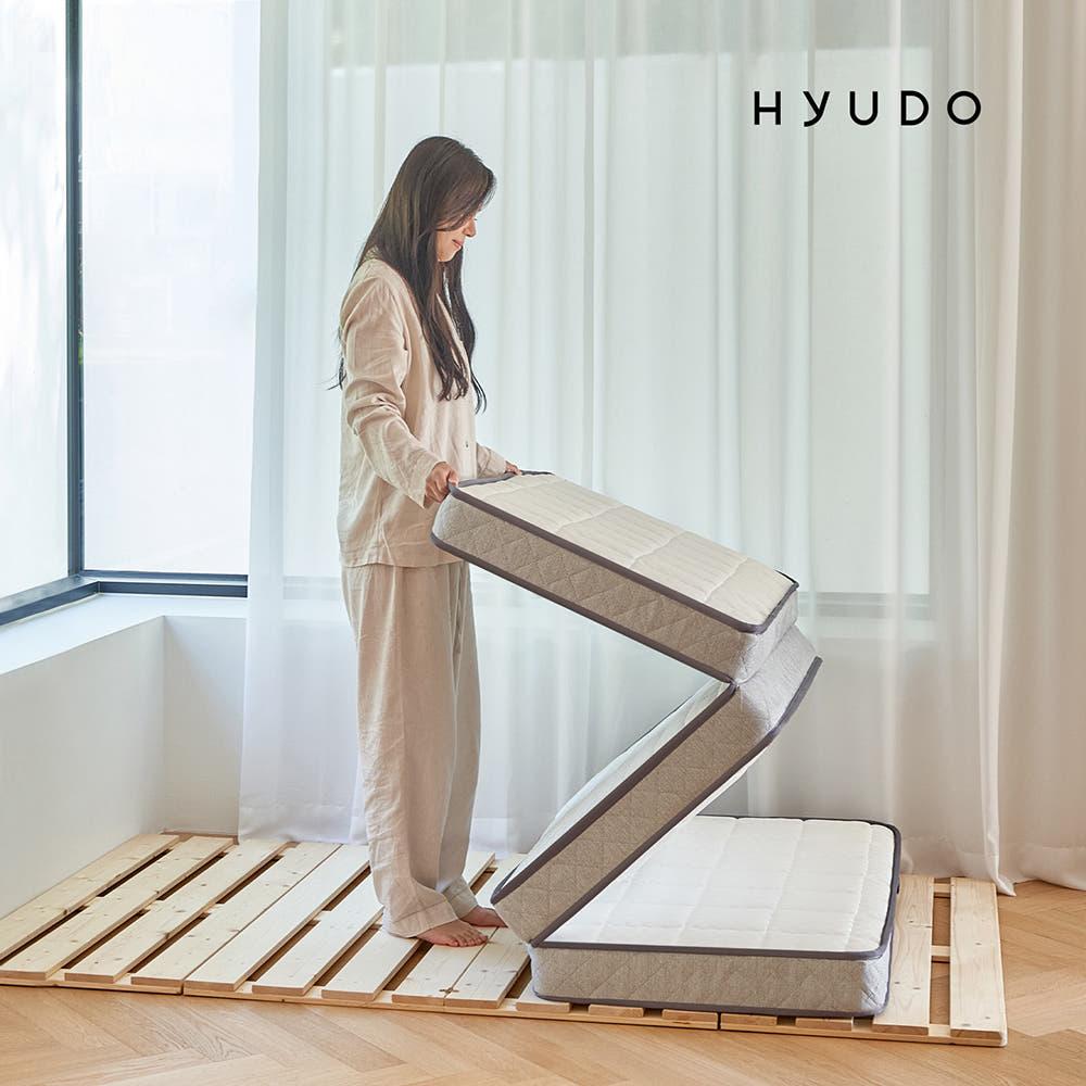 휴도 편안한 연화 13cm 슬림 3단 접이식 본넬 스프링 토퍼 바닥 매트리스 MS