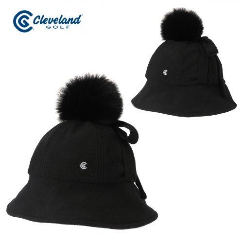 리얼FUR방울 니트스트링 여성 플리스 버킷햇/골프용품_CGWCP24012BK