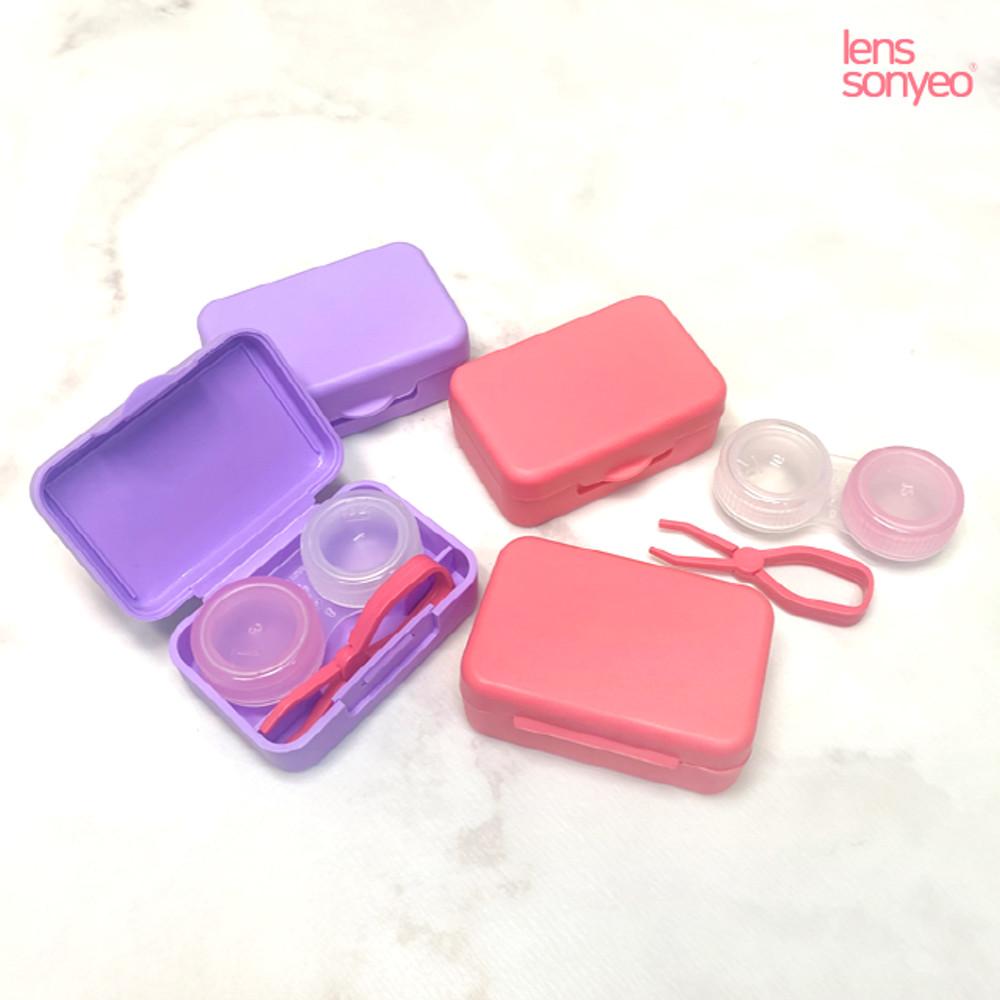 렌즈소녀 미러리스 휴대용 소프트렌즈케이스 콘택트렌즈통 국산 4개