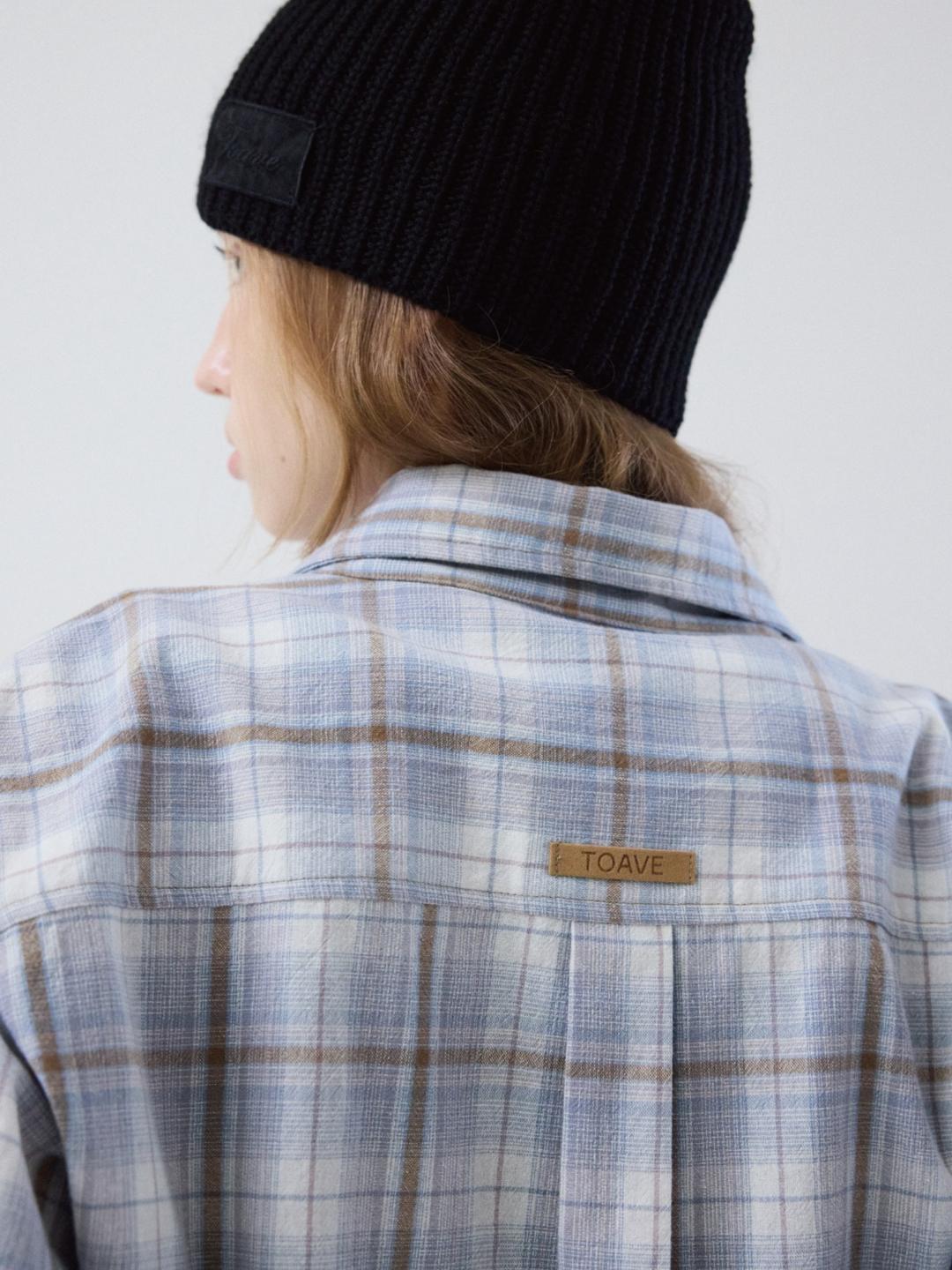 Grains Check Shirt (Sky check)