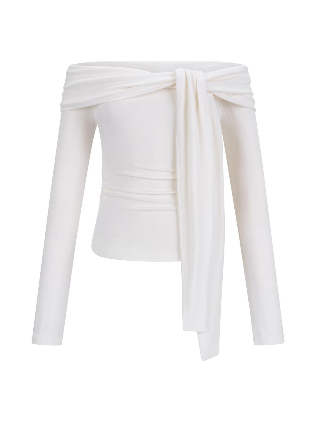 lily tie top_ivory