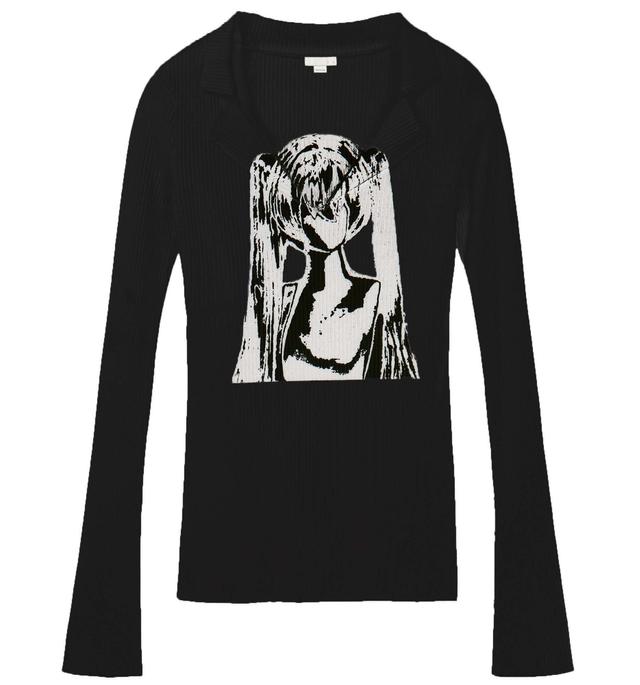 Collar graphic top (Black)
