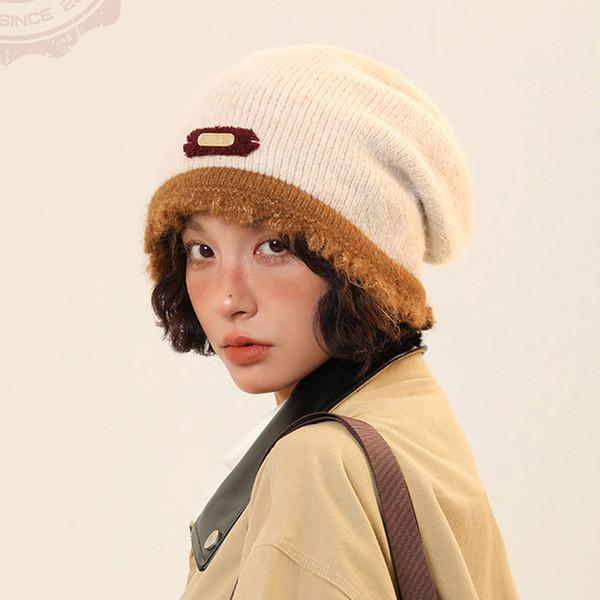 lazy style rough edge knitted hat