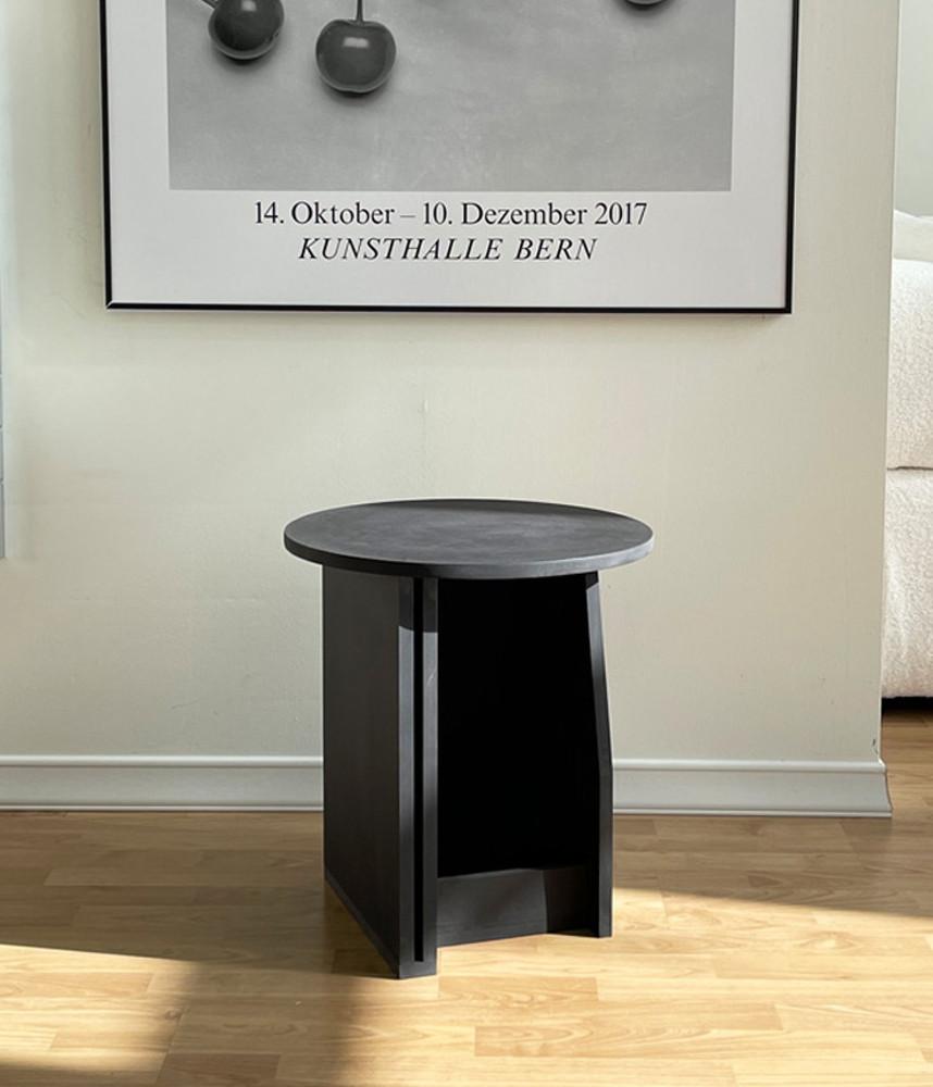 [주문 가구 제작] 누브레 비대칭 라운드 협탁 테이블