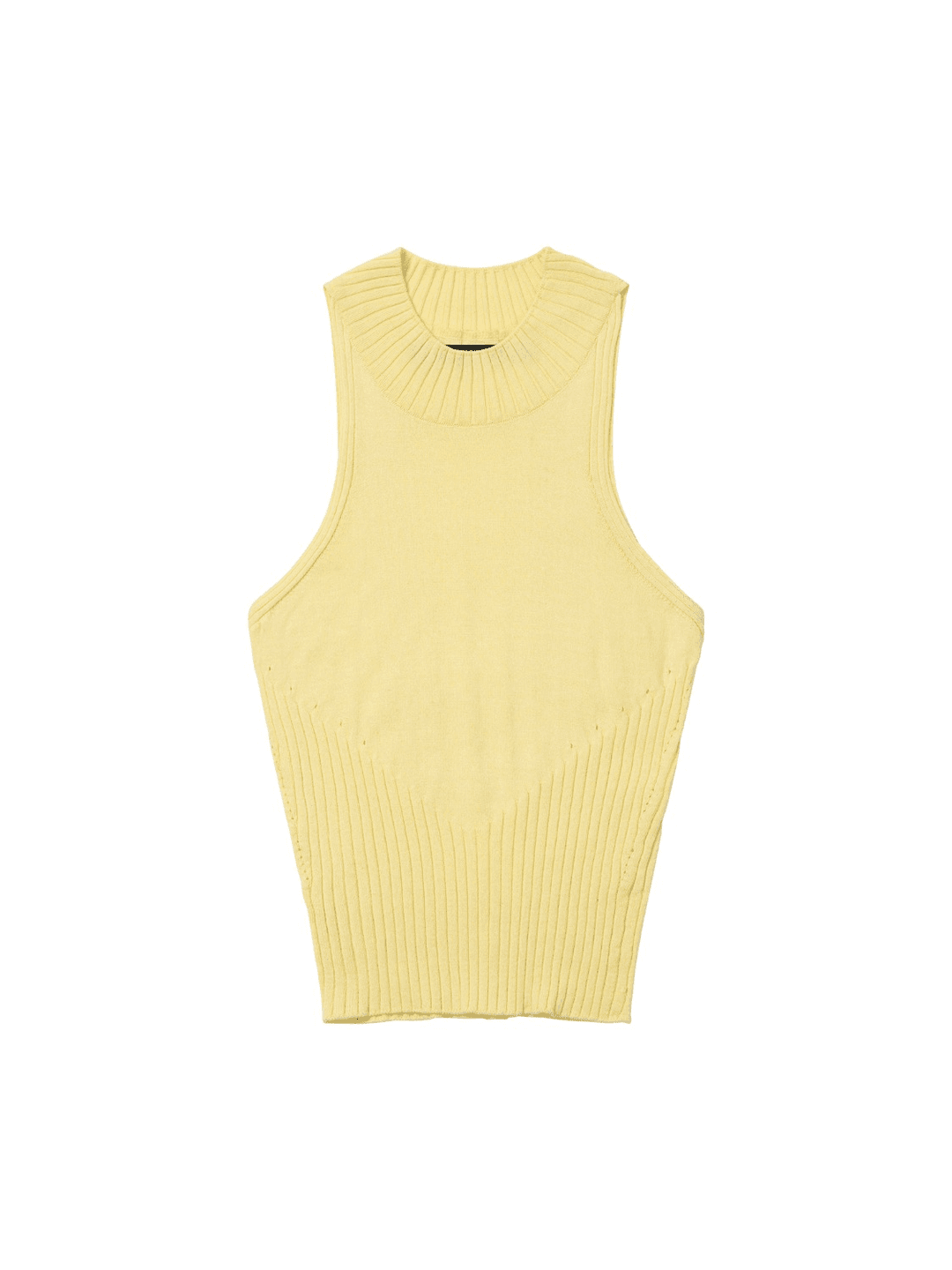 Varied Rib Halter Neck Yellow