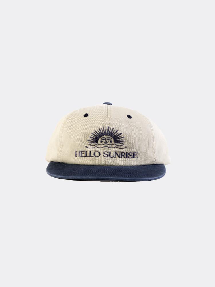 헬로선라이즈 HELLO SUNRISE HS X TXS WASHED OG LOGO 6PANEI CAP-BEIGE/NAVY