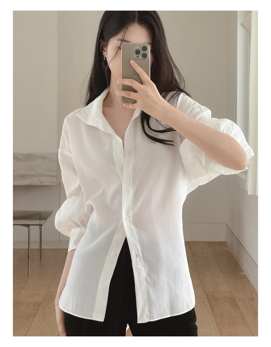 [strap_set] 노블 하이넥 블라우스 [아이보리]