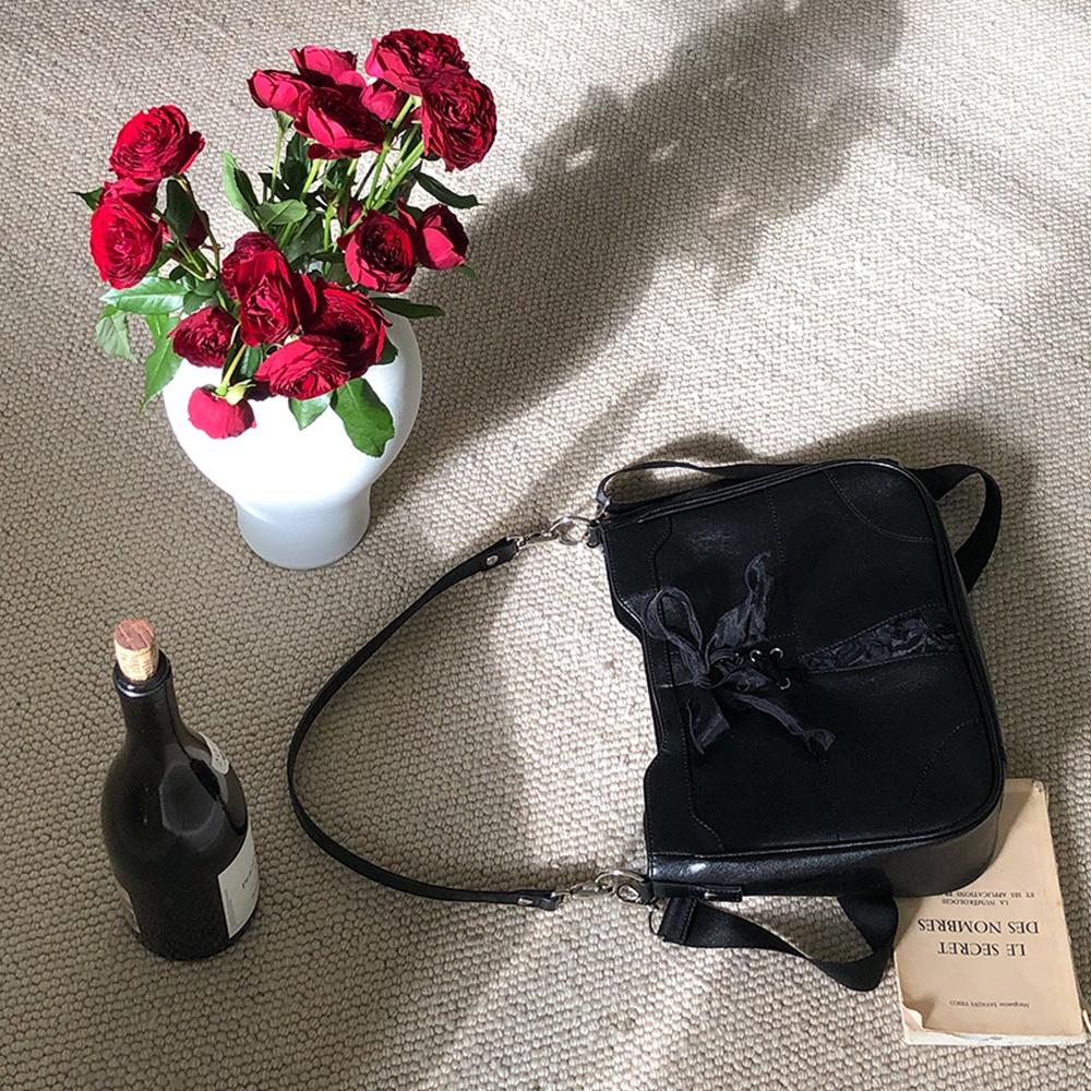 Bustier ribbon bag_black