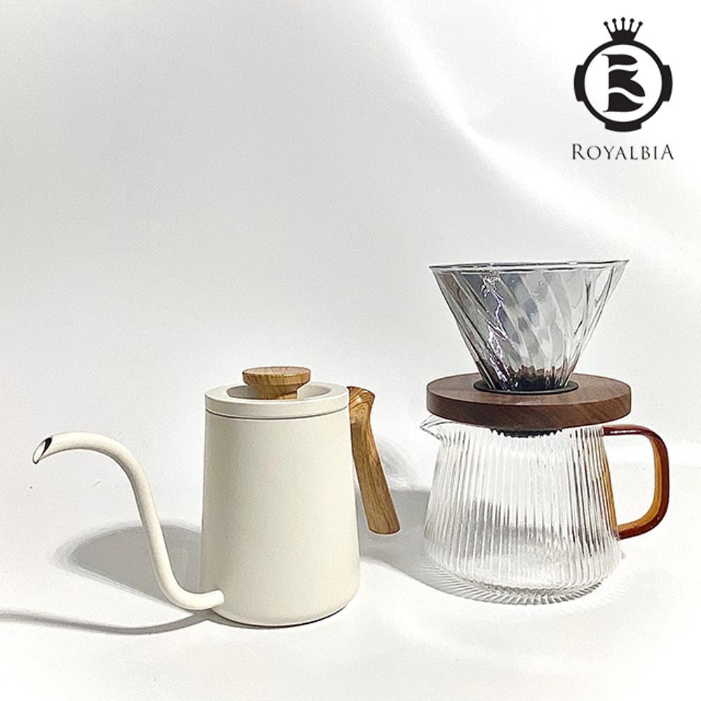 우드 캠핑 핸드드립세트 커피드리퍼 서버 로얄 블랙월넛 세트(화이트패키지)