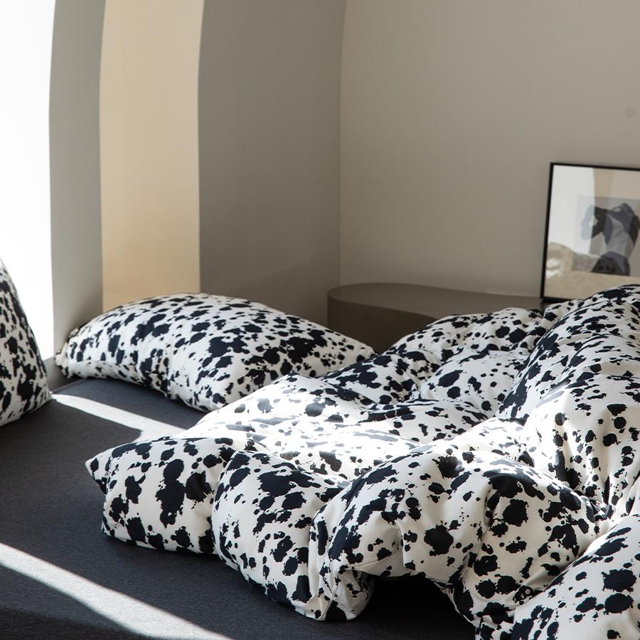 스플래시 패턴 니트코튼 침구세트 (블랙)