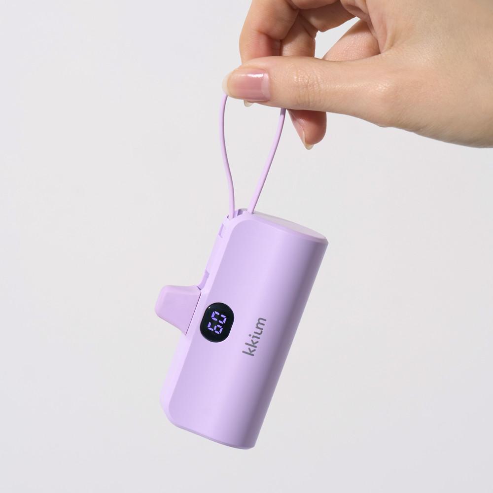 끼움 일체형 도킹형 5000mAh 3XL 2in1 LED 고속충전 미니 보조배터리 8핀메인 C타입서브