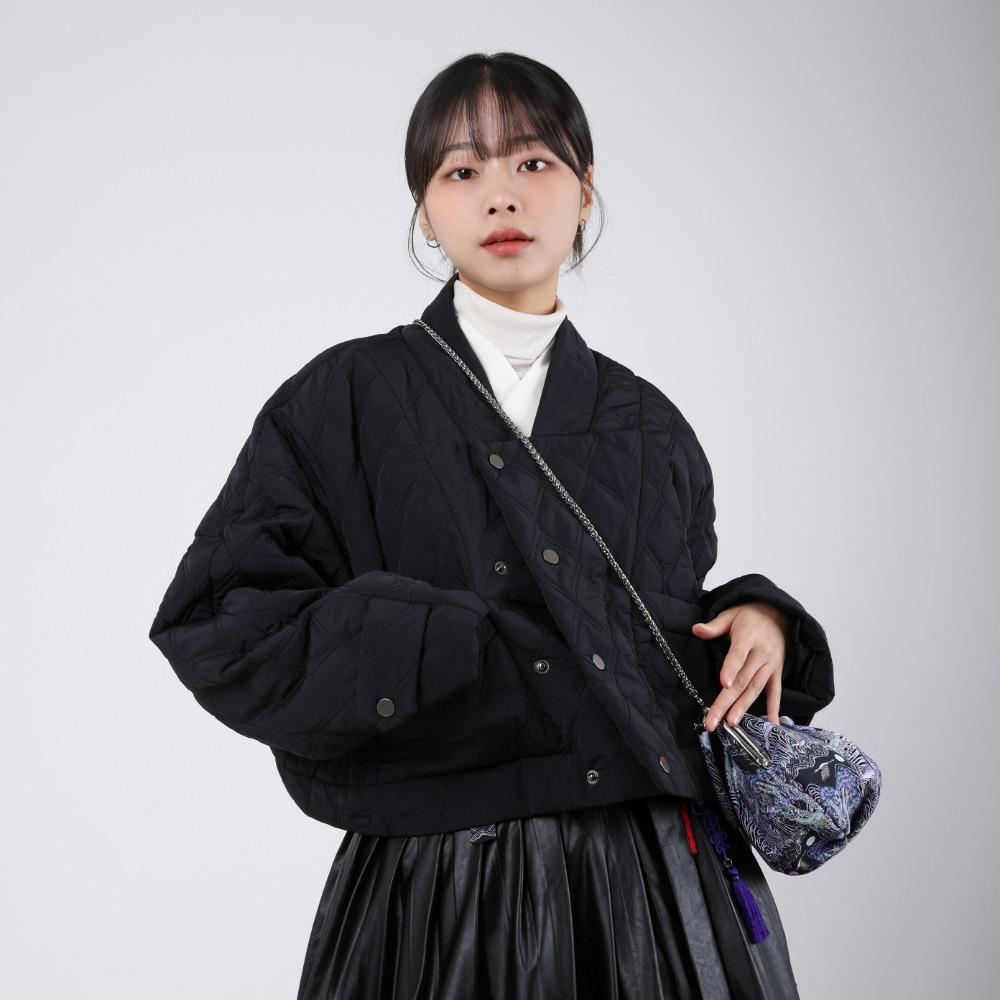 생활한복 레's고 한복깃 누빔 패딩 아우터