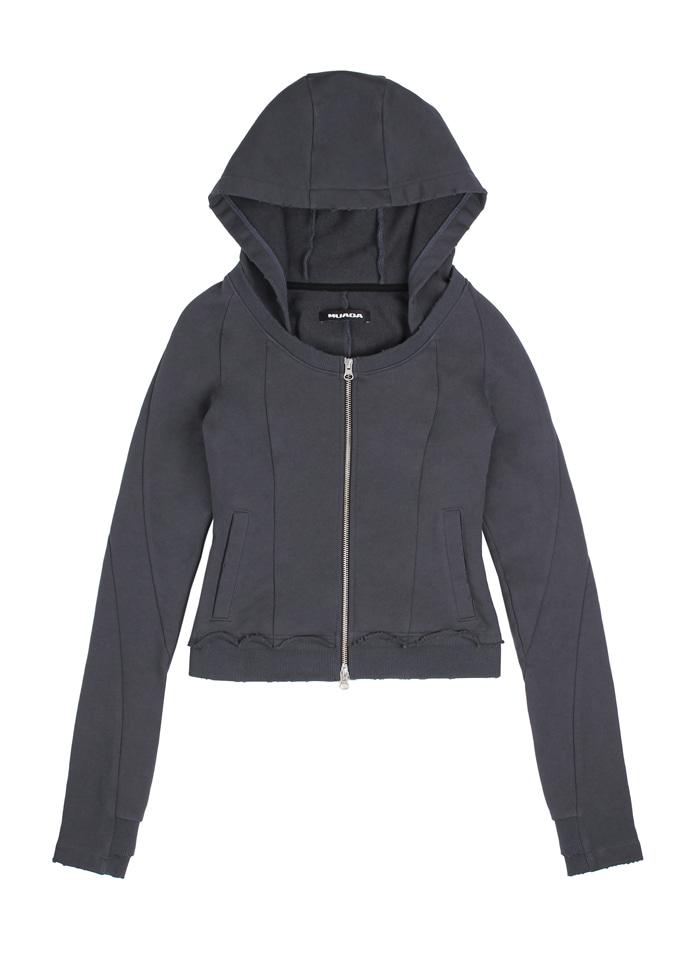 Scoop neck hoodie (Gray)