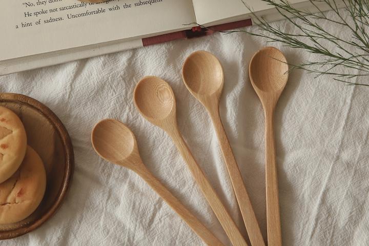 우드 요거트 아이스크림 디저트 스푼