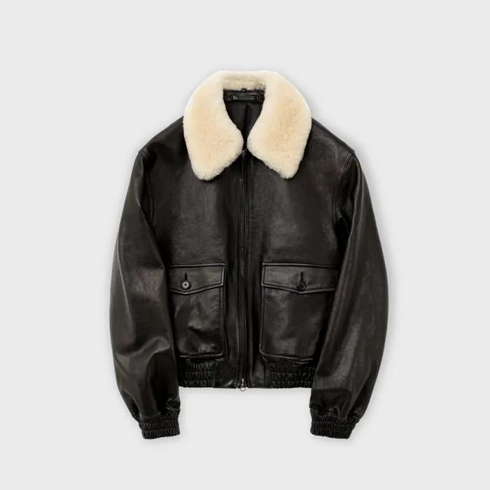 W A-2 Leather Jacket, Black