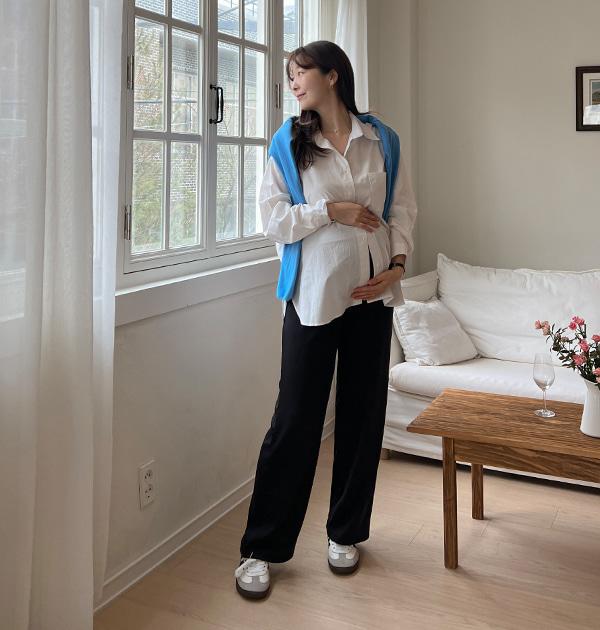 [누적2만장][간절기][R-made]임부복*치즈 일자 팬츠(숏/롱기장)