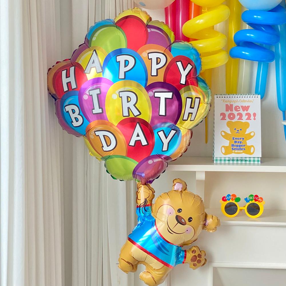 풍선 곰돌이 은박 풍선 [생일파티 장식 촬영 소품 백일 셀프 이벤트]