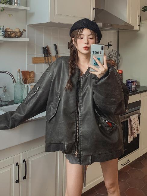 CREW WASHED PADDING AIRCRAFT Jumper