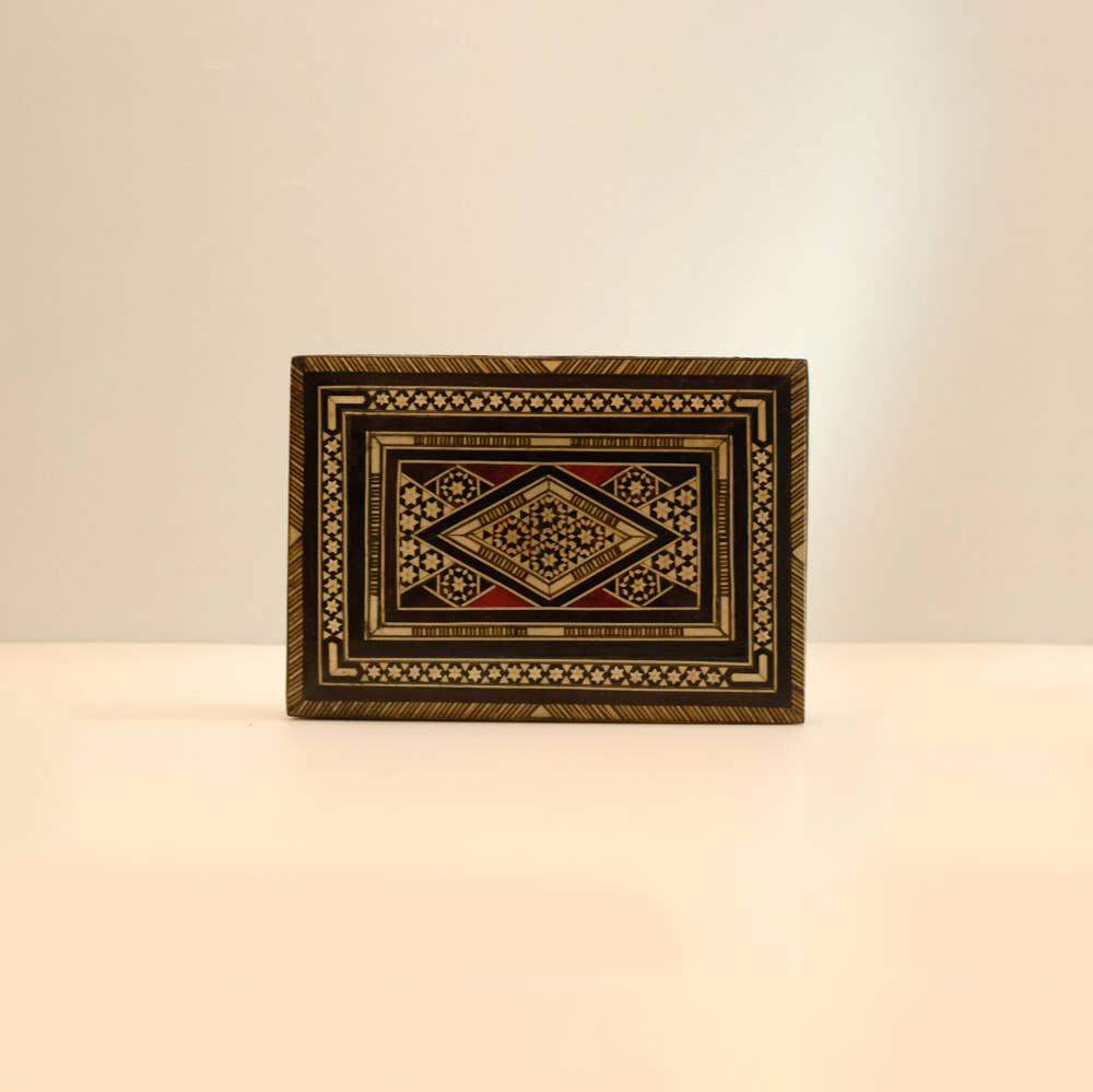 [중고] 아프리칸 핸드크라프트 빈티지 박스 M 패턴2 18.5x5x14